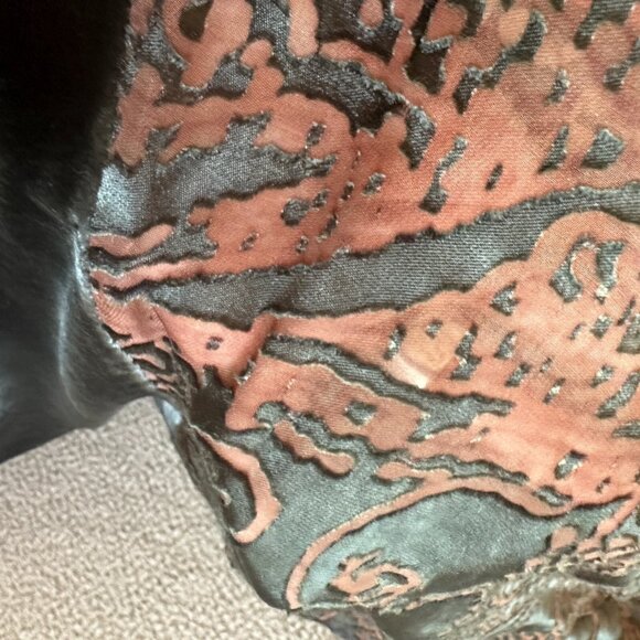 ANDREA ROSATI Silk Dress Brocade Sheer Velvet Burnout Pink Grey - Picture 7 of 15